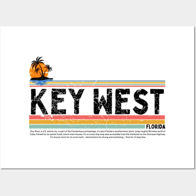 Key West,Florida Island gift  art 90s style retro vintage 80s Wall Art by graphicaesthetic ✅